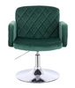 FOTEL HR802N BUTELKOWA ZIELEŃ WELUR CHROMOWANA PODSTAWA