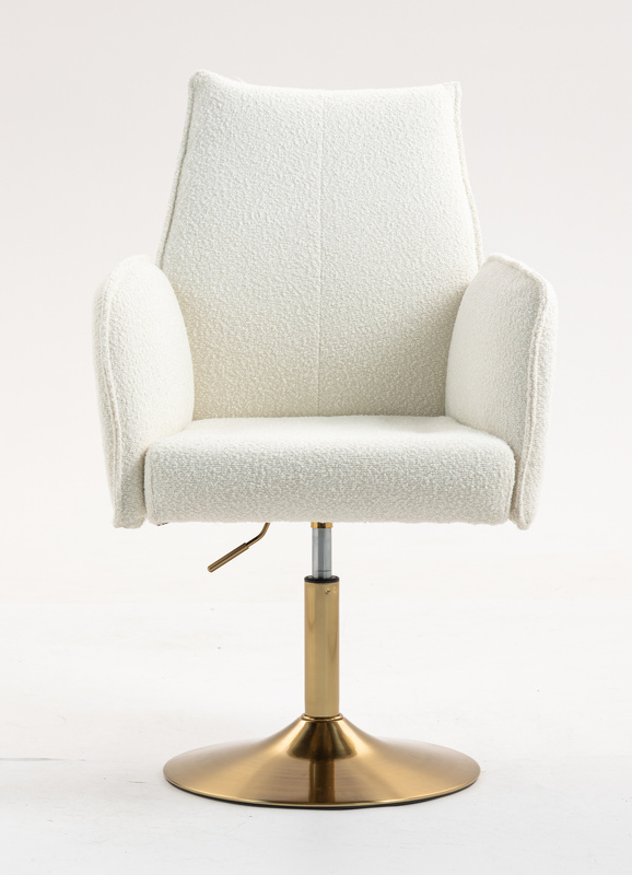 FOTEL HR280N KREMOWY BARANEK ZŁOTA PODSTAWA