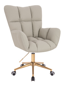 HOKER HR650K ECRU EKOSKÓRA PREMIUM SOFT ZŁOTA PODSTAWA