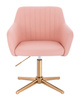 FOTEL HR190CROSS RÓŻOWY ZŁOTA PODSTAWA