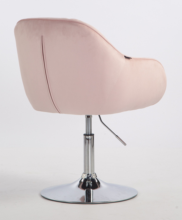 HOKER HR2055N PUDROWY RÓŻ WELUR CHROMOWANA PODSTAWA