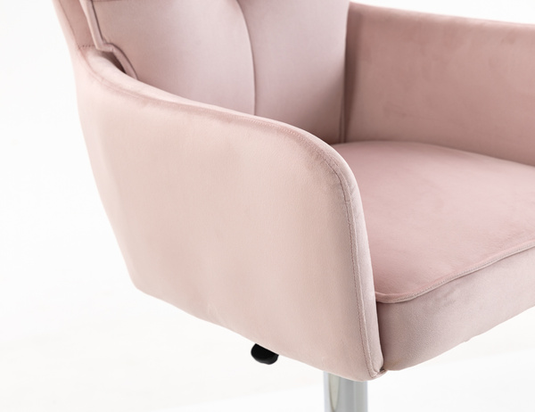 HOKER HR250W PUDROWY RÓŻ WELUR  CHROMOWANA PODSTAWA