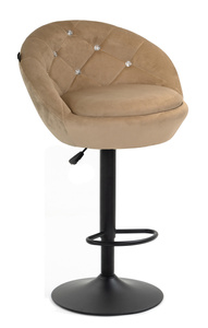 FOTEL HR948W LATTE WELUR CZARNA PODSTAWA