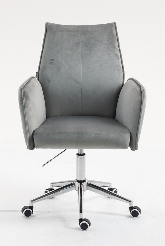 FOTEL HR280K STALOWY WELUR CHROMOWANA PODSTAWA