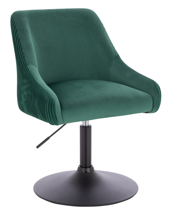 FOTEL HR920N BUTELKOWA ZIELEŃ WELUR CZARNA PODSTAWA