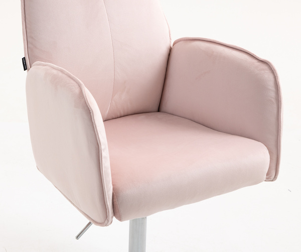 FOTEL HR280N PUDROWY RÓŻ WELUR CHROMOWANA PODSTAWA