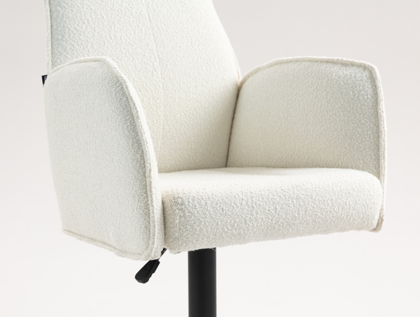 FOTEL HR280W KREMOWY BARANEK CZARNA PODSTAWA