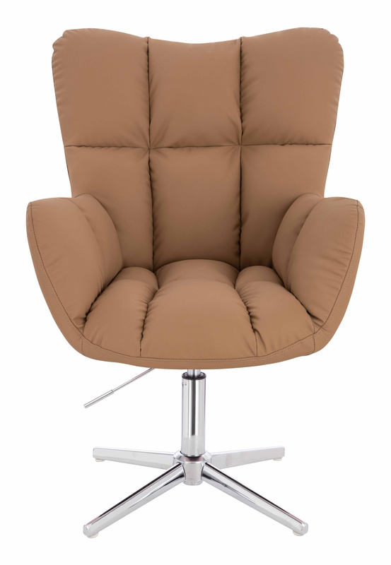 HOKER HR650CROSS KARMELOWY EKOSKÓRA PREMIUM SOFT CHROMOWANA PODSTAWA