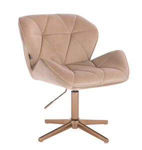 FOTEL HR111CROSS LATTE WELUR ZŁOTA PODSTAWA