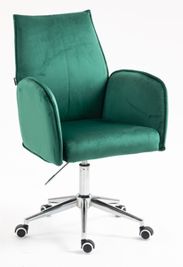 FOTEL HR280K BUTELKOWA ZIELEŃ WELUR CHROMOWANA PODSTAWA