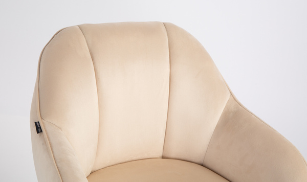 HOKER HR2055N KREMOWY WELUR CHROMOWANA PODSTAWA