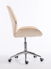 FOTEL HR350K KREMOWY WELUR CHROMOWANA PODSTAWA