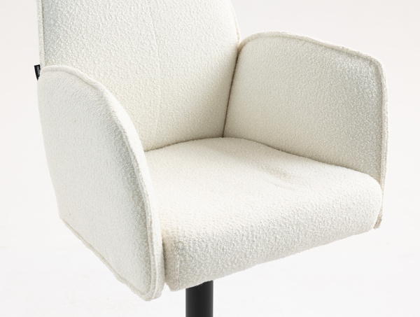 FOTEL HR280W KREMOWY BARANEK CZARNA PODSTAWA