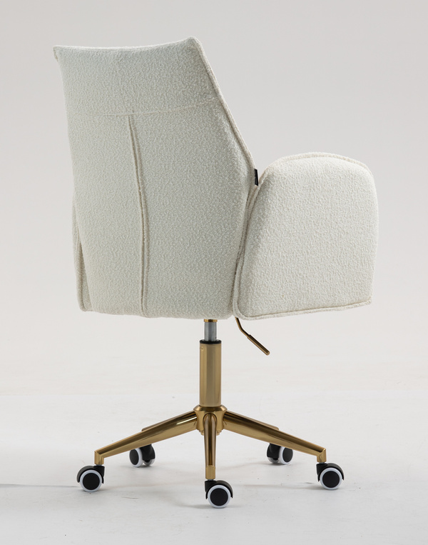 FOTEL HR280K KREMOWY BARANEK ZŁOTA PODSTAWA