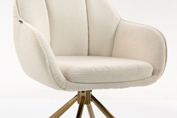 FOTEL HR2055 KREMOWY BARANEK ZŁOTY PAJĄK