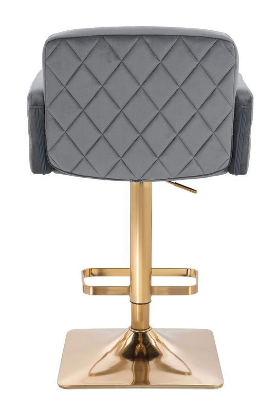 FOTEL HR802KW GRAFITOWY WELUR ZŁOTA PODSTAWA