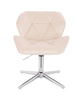 FOTEL HR111CROSS KREMOWY WELUR CHROMOWANA PODSTAWA