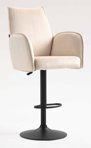 FOTEL HR280W KREMOWY WELUR CZARNA PODSTAWA