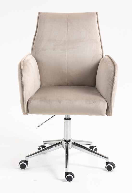 FOTEL HR280K LATTE WELUR CHROMOWANA PODSTAWA