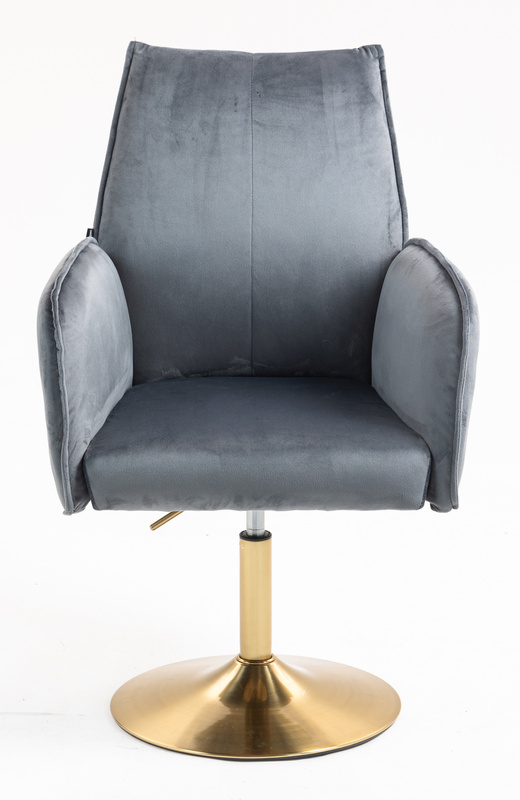 FOTEL HR280N GRAFITOWY WELUR ZŁOTA PODSTAWA