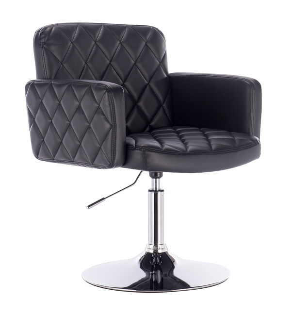 FOTEL HR802N CZARNY CHROMOWANA PODSTAWA