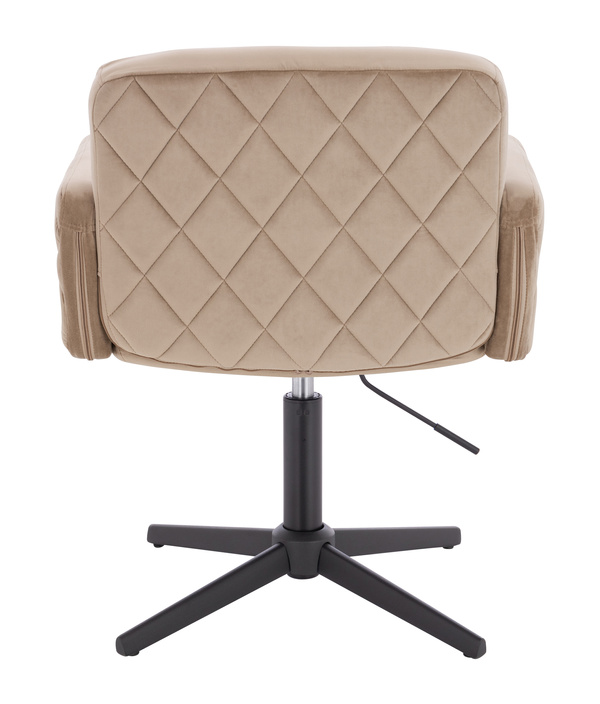 FOTEL HR802CROSS LATTE WELUR CZARNA PODSTAWA