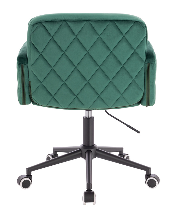 FOTEL HR802K BUTELKOW ZIELEŃ WELUR CZARNA PODSTAWA