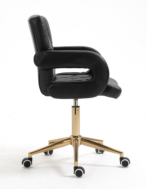 FOTEL HR8404K CZARNY ZŁOTA PODSTAWA